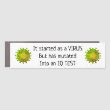 Funny Virus IQ Test Car Magnet
