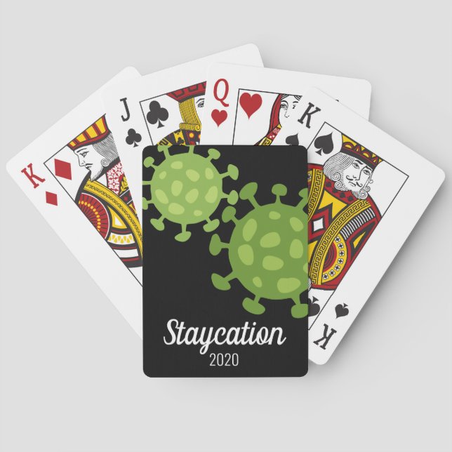 Funny Virus Staycation 2020 Quarantine Life schwar Spielkarten (Rückseite)