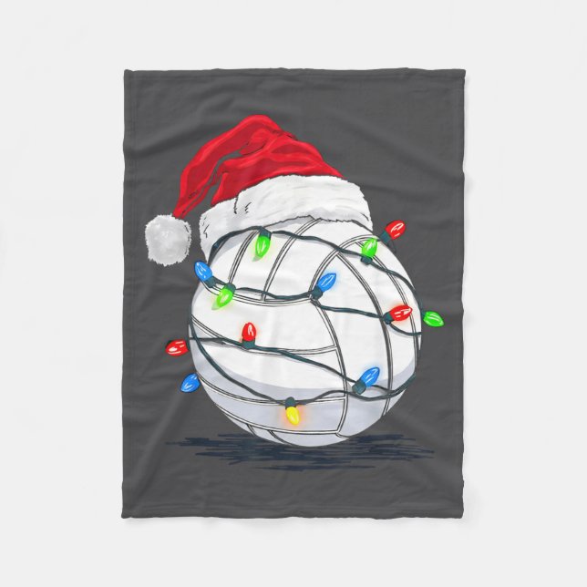 Funny Volleyball Ball Christmas Graphics Lights Lo Fleecedecke (Vorderseite)