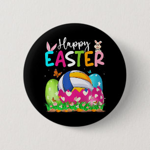 Funny Volleyball Ball gehackt von Eiertag Ostern T Button