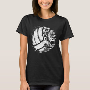 Funny Volleyball Christlich für Herren Frauen Jung T-Shirt