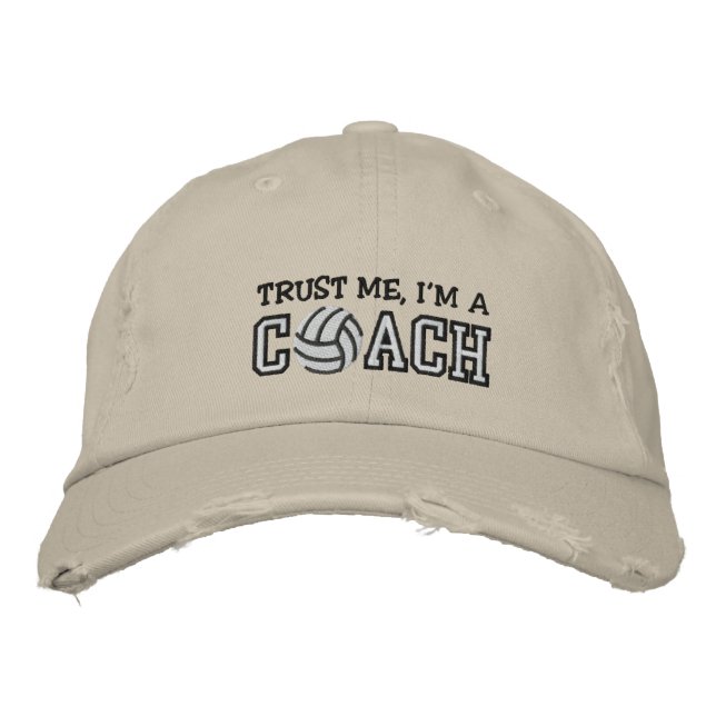 Funny Volleyball Coach Bestickte Kappe (Vorderseite)