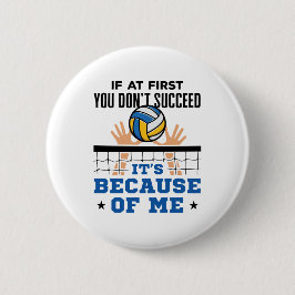 Funny Volleyball Mittlerer Block, wenn nicht erfol Button