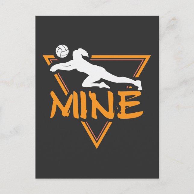 Funny Volleyball Player Mine Sport Athlete Postkarte (Vorderseite)
