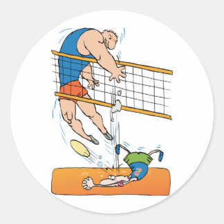 Funny Volleyball Runder Aufkleber