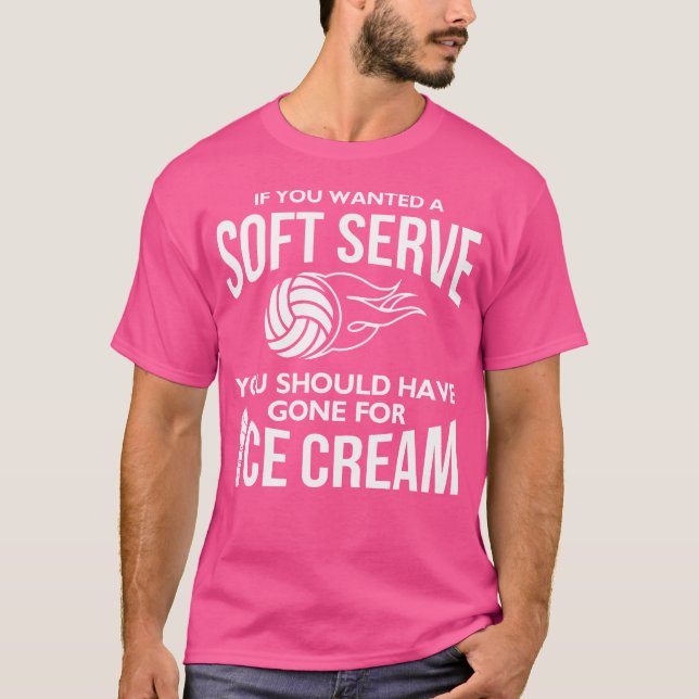 Funny Volleyball Soft Serve Ice Cream T-Shirt (Vorderseite)