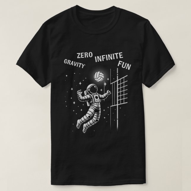 Funny Volleyball Spieler im Astronauten Anzug T-Shirt (Design vorne)
