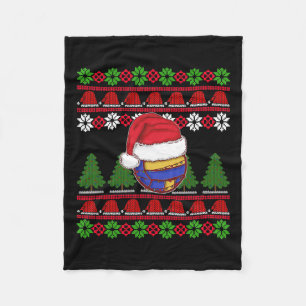 Funny Volleyball Team Ugly Sweater Christmas Light Fleecedecke