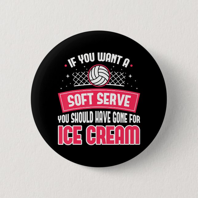 Funny Volleyball Wenn du eine weiche Serviette wil Button (Vorderseite)
