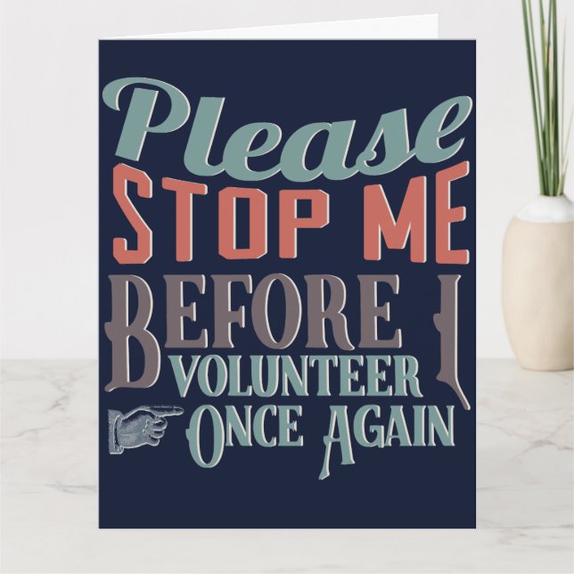 Funny Volunteer Dankeschön Card Dankeskarte (Vorderseite)