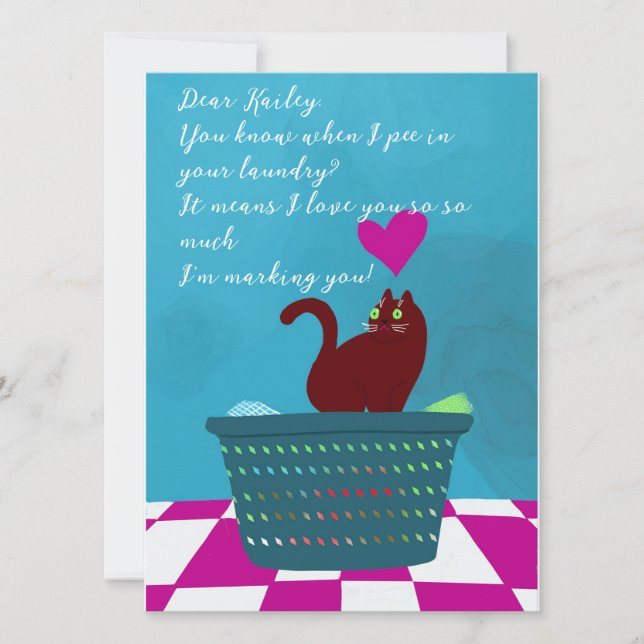 Funny von Bad Cat Custom Valentine Karte (Vorderseite)