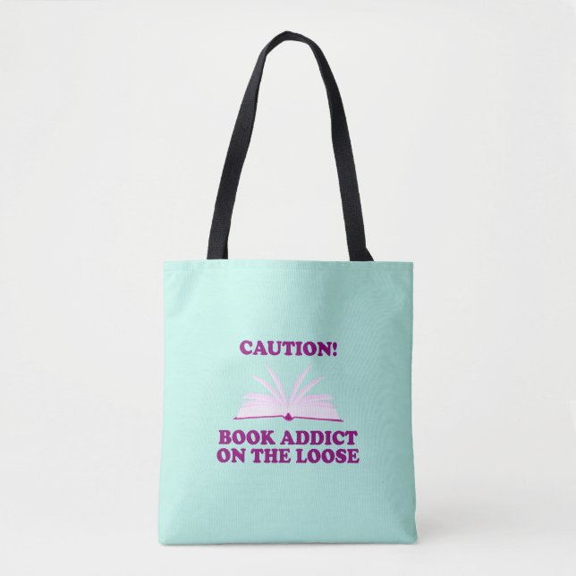Funny - Vorsicht! Buchhinweis auf Lose Tasche (Vorderseite)