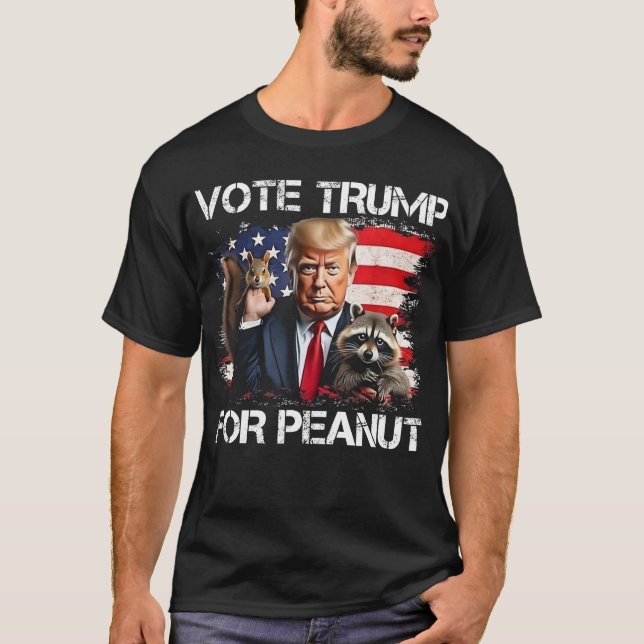 Funny Vote Trump für Erdnuss Das Eichhörnchen Trum T-Shirt (Vorderseite)