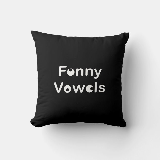 Funny Vowels Futuristic White Classic Kissen (Vorderseite)