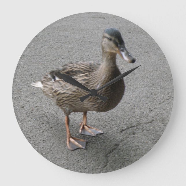 Funny Waddling Duck Wall Clock Große Wanduhr (Vorderseite)