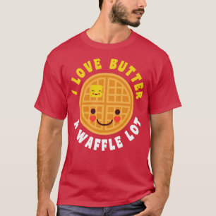 Funny Waffle Breakfast Lover Butter Food Puff Nied T-Shirt