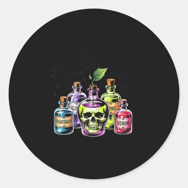 Funny Wählen Sie Ihr Gift Apple Halloween Gothic P Runder Aufkleber (Vorderseite)