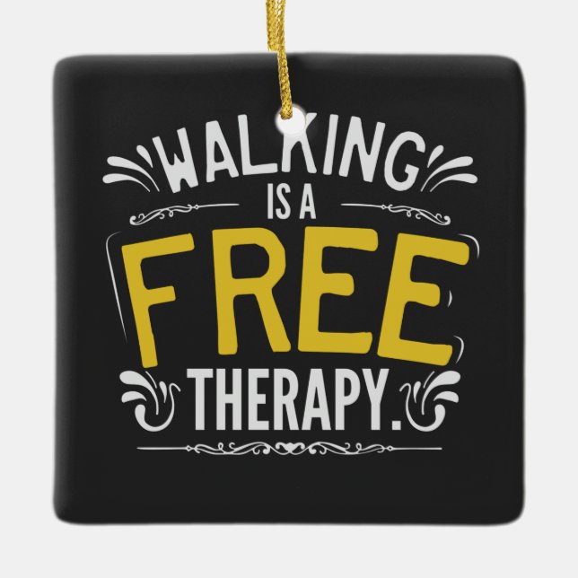 Funny Walking ist ein kostenloses Therapieangebot Keramikornament (Vorderseite)