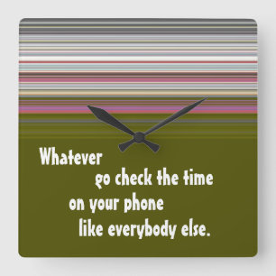 Funny Wall Clock Quadratische Wanduhr