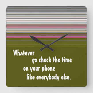 Funny Wall Clock Quadratische Wanduhr