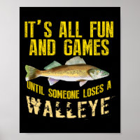 Funny Walleye Fischen Süßwasser Fisch Grafische Mä