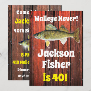 Funny Walleye Fisherman's Birthday Einladung