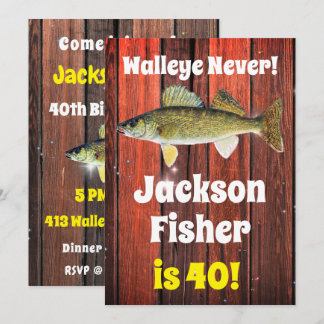 Funny Walleye Fisherman's Birthday Einladung
