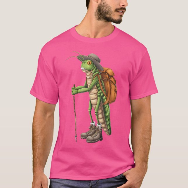 Funny Wandern Grasshopper Camping Wandern T-Shirt (Vorderseite)