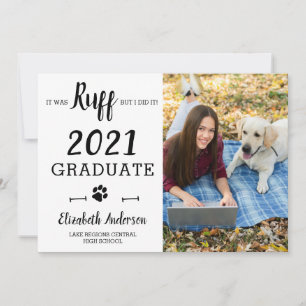 Funny war es Ruff Hund Klasse von 2021 Graduate Fo Ankündigung