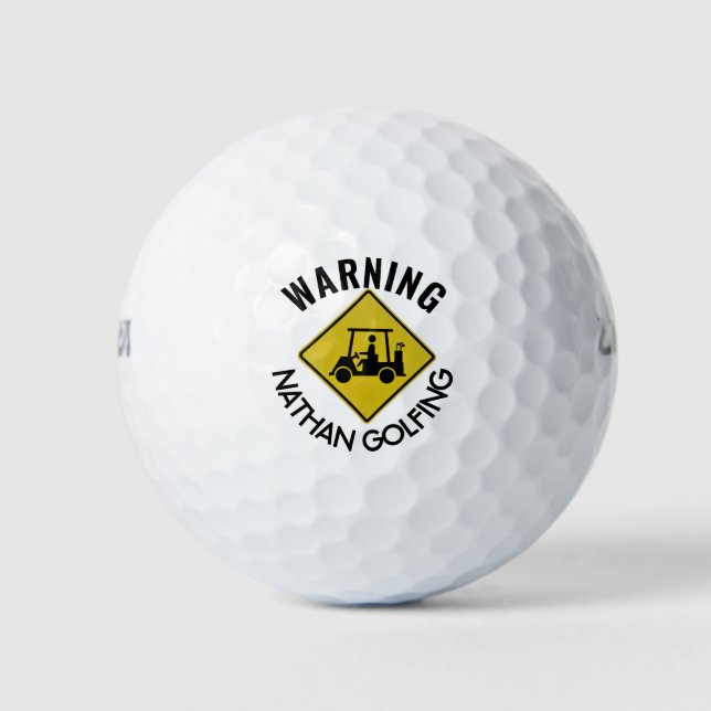 Funny Warner Golf Cart Personalisiert Golfball (Vorderseite)
