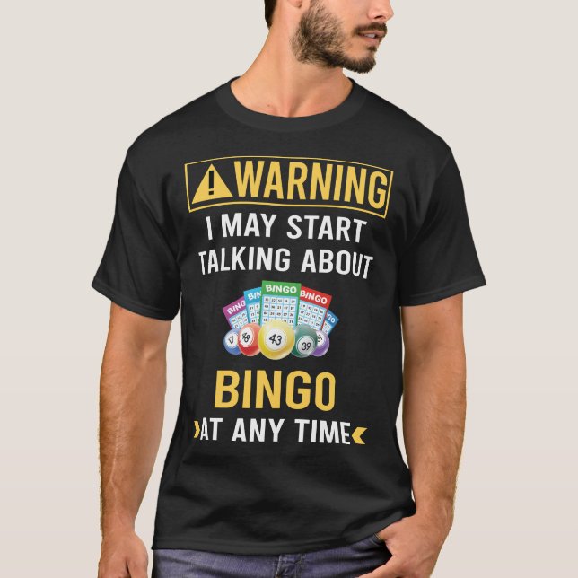 Funny Warning Bingo T-Shirt (Vorderseite)