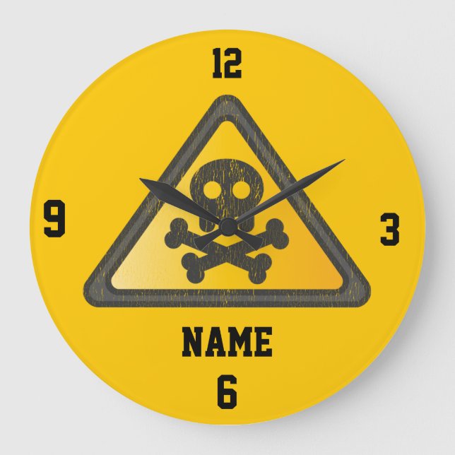 Funny Warning SignThunder_Cove Große Wanduhr (Vorderseite)