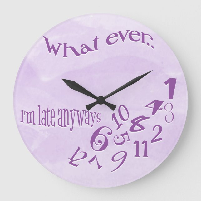 Funny, was auch immer ich bin spät Orchid Wasserfa Große Wanduhr (Vorderseite)
