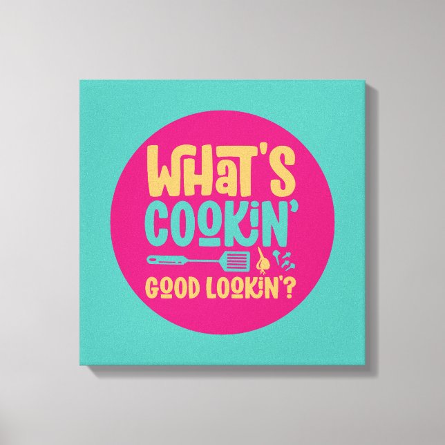 Funny Was kocht Gute Küche Retro Kunst Leinwanddruck (Vorderseite)