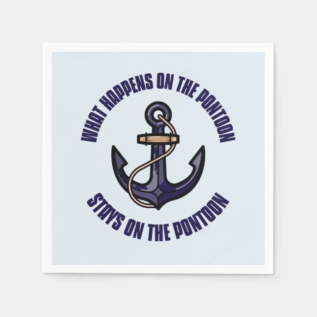 Funny Was passiert auf der Pontoon Vacation Trip Serviette (Vorderseite)