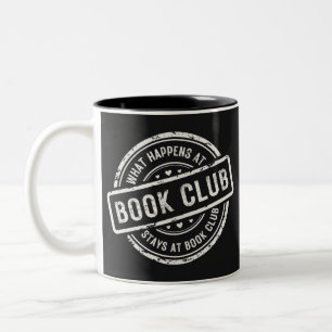 Funny Was passiert bei Book Club Retro Style Zweifarbige Tasse