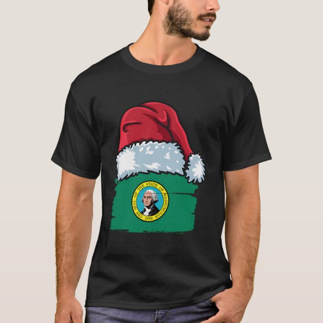 Funny Washington feiert Weihnachten mit Weihnachte T-Shirt (Vorderseite)
