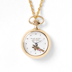 Funny Watch Geschenk mit spielerischer Giraffe - L Armbanduhr