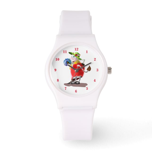 Funny Watch mit moderner Kuh Armbanduhr (Vorderseite)