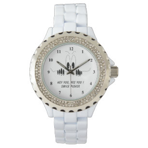 Funny Watch Neugier Augen - Lächeln Armbanduhr