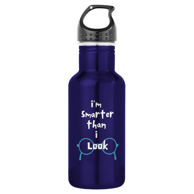 Funny Water Flasche - schlauer als ich aussehe Edelstahlflasche (Vorderseite)