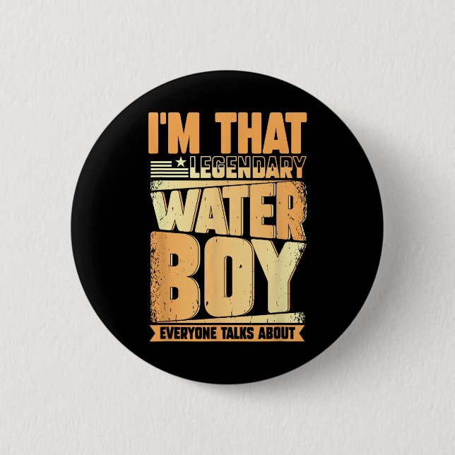 Funny Waterboy Football Team Manager Hydration Spe Button (Vorderseite)