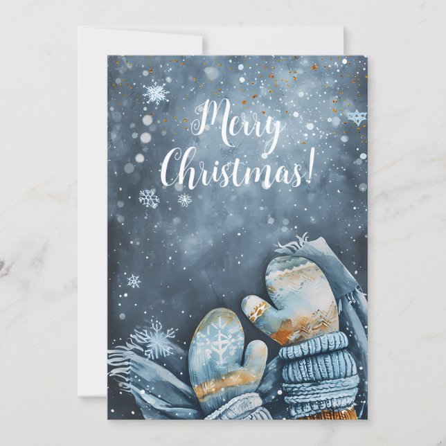 Funny Watercolor Carte de voeux de Noël (Devant)
