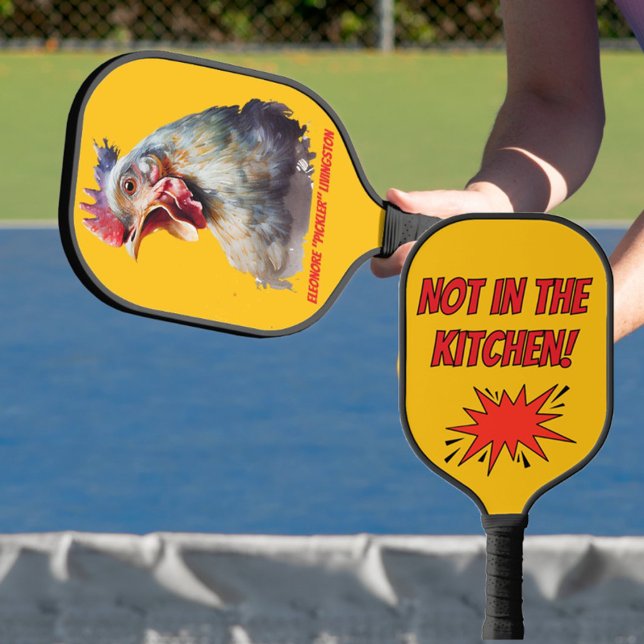 Funny Watercolor Chicken Personalized Pickleball Schläger (Von Creator hochgeladen)
