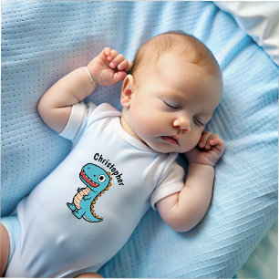 Funny Watercolor Dinosaurier Personalisiert Baby Strampler