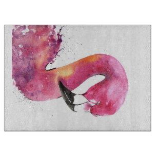 Funny Watercolor Pink Flamingo Gönnt Lover Schneidebrett