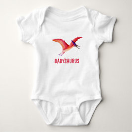 Funny Watercolor Pink Pterosaurier Personalisiert  Baby Strampler