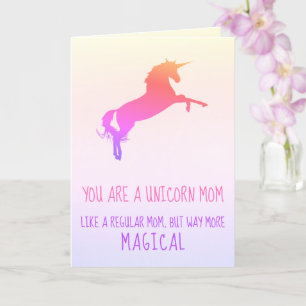 Funny Watercolor Unicorn Stepmaman Carte d'anniver