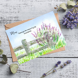 Funny Watercolor Zaun mit Lavender Muttertag Karte