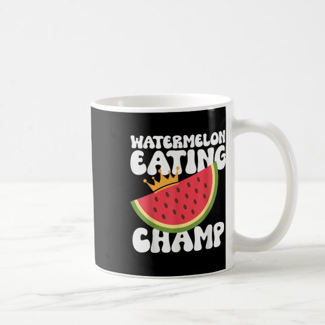 Funny Watermelon Eating Champ Sommer Essen Kaffeetasse (Rechts)